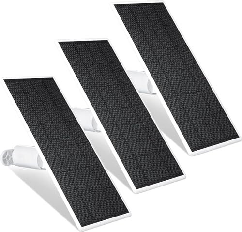 Wasserstein Solar Panel, Solar Panel Charger for Google Nest Cam Outdoor or Indoor, Battery - 2.5W Solar Power - Camera Solar Panels Made for Google Nest (3 Pack)