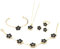 Vierblättriges Kleeblatt Schmuckset, 18K Gold Plattiert Edelstahl Titan Stahl Halskette Ohrstecker Armband Set, Zierliches Emaille Schmuckset für Frauen und Mädchen