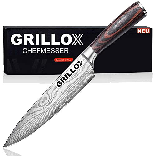 MAVURA GRILLOX Kochmesser Profi 20cm Allzweckmesser Edelstahl Scharf