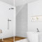 Duschrückwand Steinoptik - Beton Ciré hell, Badrückwand Alu-Dibond Verbund matt 3 mm, 1-teilig 210x80 cm