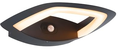 Paulmann LED Außenwandleuchte Akena anthrazit | Insektenfreundlich, mit Bewegungsmelder, IP44, 800lm, 2200K, für Außenbereiche