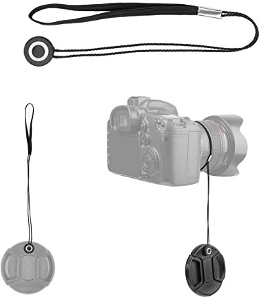 zalati Lens Cap Straps 6pcs Lens Cover Belts Elastic Aniti-lost with Back Self-adhesive for Most Cameras Lens Cover Case
