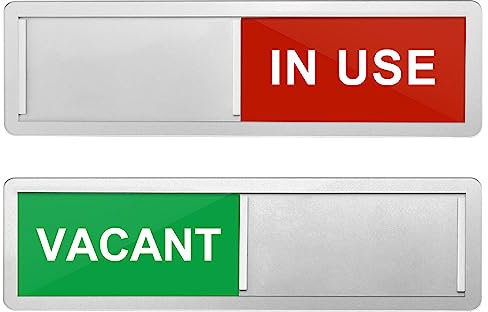 BUZIFU Vacant In Use Sliding Door Sign Vacant In Use Sign Slider Door Indicator Sign Privacy Sign Do Not Disturb Sign Restroom Sign Toilet Signs for Bathroom Home Office Conference Room, 1 Pack