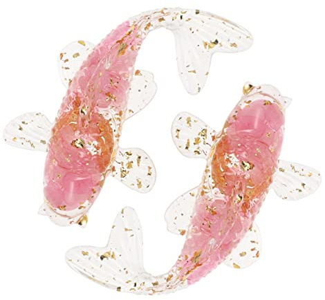 SAFIGLE 2 Pcs Small Crystal Koi Fish Figurines Table Fish Decor Desk Ornaments for Home Office Display Compact 2.36X1.38X0.79In