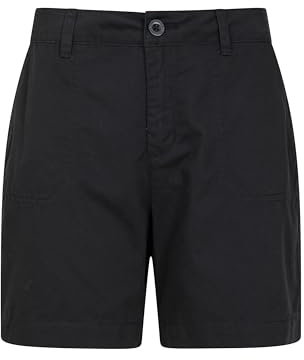 Mountain Warehouse Bayside Womens Shorts - UPF50+, Leichtgewicht, viele Taschen Ladies Short Pants - Beach, Walking, Hiking & Outdoors Schwarz (Organisch) Damengröße 32 EU (34EU)