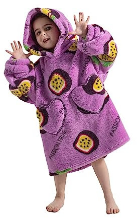 NUANHOM Wearable Blanket Hoodie for Kids Toddlers Super Warm Cozy Oversized Hooded Blanket Sweatshirt with Pocket for Little Girls Boys