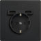 SIMON - Kit Enchufe de Empotrar Schuko + 2USB-A, Serie Simon 270, Enchufe de Pared Plano y Fino, Enchufe Hembra, Fácil de Instalar, Apto para Interiores, Incluye Marco, Tapa y Mecanismo, Color Negro