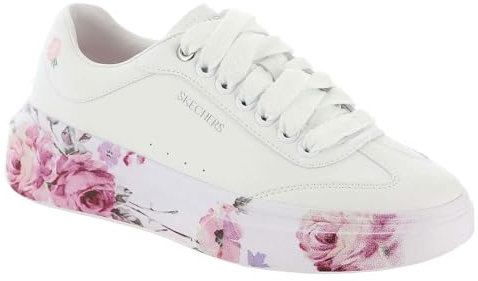 Skechers Court Classics Damen Cordova Classic Painted Florals, Weiss/opulenter Garten, 35 EU