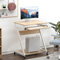 soges Escritorio para Ordenador con Ruedas, Escritorio Móvil, Mesa de Ordenador con Bandeja para Teclado Deslizante para Casa y Oficina, Color Arce Blanco