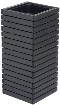 HOMERZO Jardinière pour l'intérieur et l'extérieur - En bois avec insert en plastique - 18 l - Pot de fleurs carré pour balcon ou terrasse (36 x 36 cm x 80 cm)