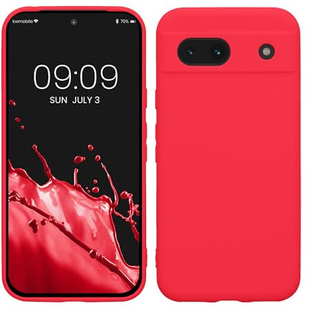 kwmobile Handyhülle kompatibel mit Google Pixel 8a Hülle - Handy Case aus weichem Silikon in Neon Pink