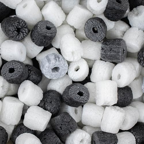 Magicwater Supply - 1,5 m³ – schwarz-weiße O-förmige recycelte, antistatische Verpackung Erdnüsse – kompostierbares und biologisch abbaubares Kissen für den Versand – staubfrei und abriebfest –