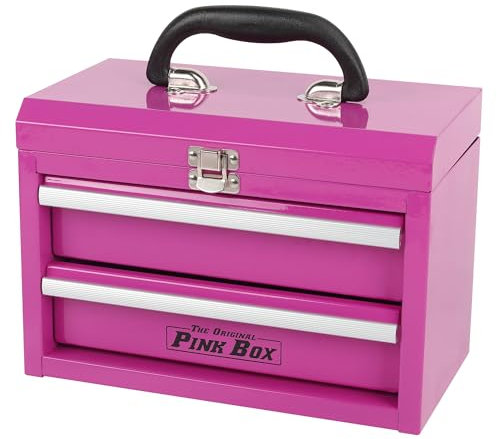 The Original Pink Box 11-Inch 2-Drawer Portable Toolbox, Pink
