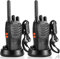 Suoyee BF-88X Professional Walkie Talkie,16 Channels Long Range Two-Way Radio with USB Charger, Earpieces, Ideal for Kids' Play and Adults' Work (Black, 1 Pair)