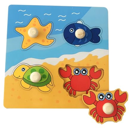 Holzpuzzle Zuhause Holzspielzeug für Kleinkinder, Kinder Greifpuzzle Spielzeug Sortierspiel, Holzspielzeug ab 1 Jahr, Baby Motorik Spielzeug Holzpuzzle Holz Puzzle ab 1 Jahr (Style 2)