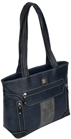 EAAKIE Damen Tasche, Schultertasche, Handtasche, Umhängetasche mit Leder Optik und vielen Fächern