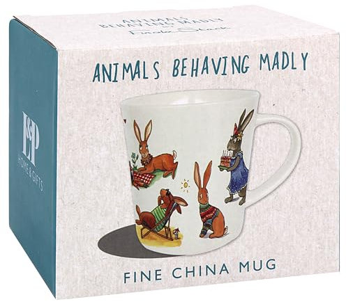The Leonardo Collection Finola Stack Hare Mug for Home & Kitchen | Stylish Ceramic Mugs for Tea & Coffee | Lovely Cup Set for Mens Gifts & Birthday Gifts for Women