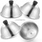 Joyfair Burgerglocke, 4 Stück Edelstahl Kleine Burger Glocke Burgerhauben mit Schraubenzieher, Schwerlast Schmelzglocke für Cheese, Burger, Käse, Außen & Innen, Spülmaschinenfest - 15,2 x 9,6 cm