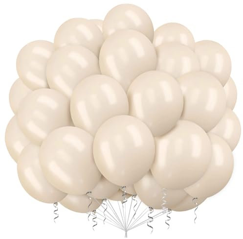 Luftballons Beige,100 Stück Beige Ballons Geburtstag,Beige Party Ballons, Geburtstagsdeko Beige für Ballonbogen Babyparty Hochzeit Abschluss Party