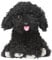 Depesche 13515 TOPModel - Kuscheltier Hund in Schwarz, ca. 16 cm großes Plüschtier mit lockigem Fell und rosa Zunge