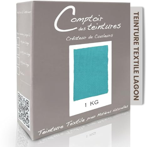 COMPTOIR DES TEINTURES – Teinture Textile – Mélange Lagon (pour 1kg linge) – Teintures Durables pour Draps, Serviettes et Nappes – Facile à Utiliser en Machine à Laver ou à la Main
