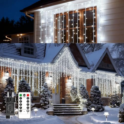 PEMOTech Lichterkette Außen Outdoor LED Strom - 15M Aussen Beleuchtung Garten Balkon - Lichterketten Pavillon Terrasse Party Draußen String Lights - Wetterfest Dimmbar Fernbedienung Partybeleuchtung
