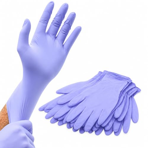 200 Purple Nitrile Disposable Gloves Small Food Safe for Daily Cleaning | Powder free examination grade, latex free, ambidextrous, tear resistant, snug fit, suits catering, care homes and salon work