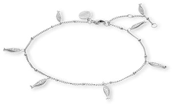 Purelei Vitamin Sea Fußkette für Damen, verstellbares Fußkettchen aus Edelstahl mit kleinen Fisch Anhängern, sommerlicher Fußschmuck für Strand, Urlaub und Sandalen, 21–25 cm, Geschenkidee