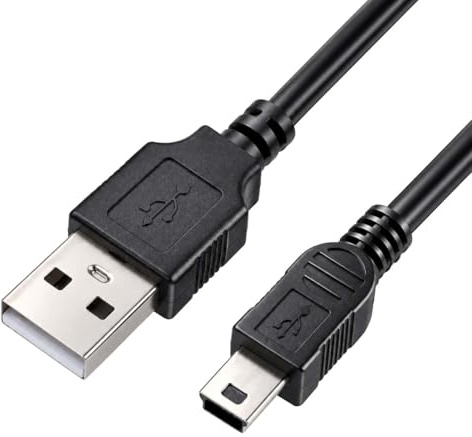 Câble Mini USB Charge, Câble USB Mini B 5 Broches 0,8 M, Cable USB 2.0 Type A vers Mini-B Charge et Synchronisation pour Manette PS3, Calculatrice TI-83 GPS Disque Dur Externe Appareil Photo Numérique