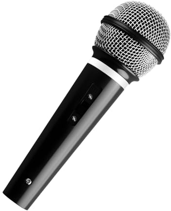 Gaomumu Microphone Toy, Realistic Fake Mic Prop, Simulate Speech Mics, Plastic Microphone, Perfect for Party, Karaoke, Stage & Costume Props(Black)