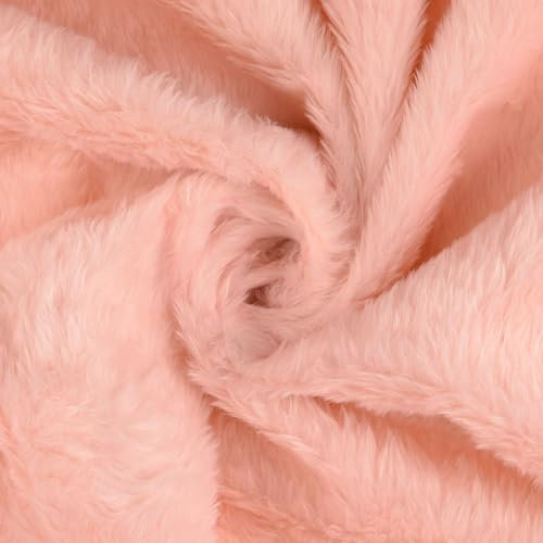 Fabrics-City Rosa weiches Kuschelfell Stoff, Teddyfell kurzhaarig, Plüschstoff für Nähprojekte, Kuschelpelz, Zotteliges Fell, ideal DIY, Kinder, Dekoration, 4108