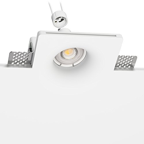 ledscom.de LED Gips Einbaustrahler GIEDI DIY, inkl. GU10 Lampe 535lm 30° weiß