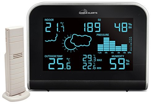 La Crosse Technology MA10920-B-SIL Station Météo Colorée Connectée, Noir/Argent