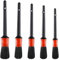 Aisoway Pinceau de Détail (Lot de 5), Jeu de Pinceaux à Détails Automatiques Parfait pour La Voiture Moto Roues de Nettoyage Automobile, Tableau de Bord, Intérieur, Extérieur, Cuir