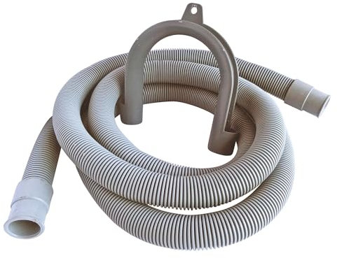 SOMATHERM FOR YOU, Flexible de vidange 1,5 m avec embout souple et crosse de maintien amovible - Idéal pour l'évacuation des eaux usées des machines à laver, compatible universel