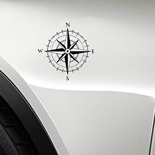 Compass Ninja Blade Round Fun Window Sticker Vinyl Decal 12.7CM x 12.7CM - Black