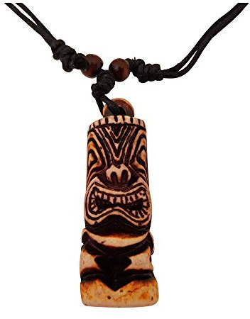 Fancychain Halskette Kette Tiki Mann Totem Luau Hula geschnitztes Surferkette TRIBAL Ornament Hawei Schmuck