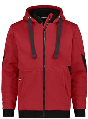 DASSY® Pulse Sweatshirt-Jacke - Größe 2XL - ROT/SCHWARZ