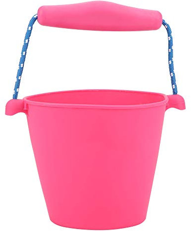 1.5L Pliable Silicone Baby Shower Bath pour Seau À Main Baril Jouets Sable et Plage Jouets Seau pour Enfants Enfants Bain Jouets(Rose Rouge)