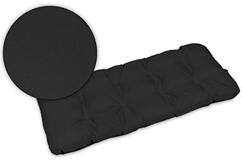 SuperKissen24. Sitzkissen Bankkissen Bankauflage für Gartenbank - 120x50 cm - Outdoor und Indoor - schwarz