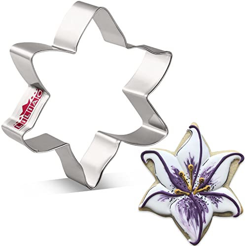 Lilao Ausstechform mit Lilienblüten, 8,4 x 9,4 cm, Edelstahl