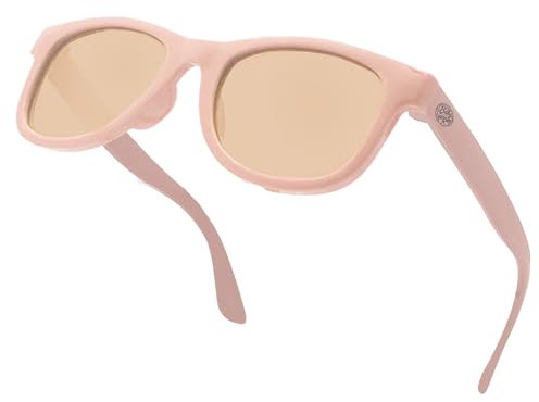 BABY SUNNIES Occhiali da sole polarizzati per bambini e bambine, infrangibili, protezione UV, occhiali da sole per bambini, Nero, 3-8 years old