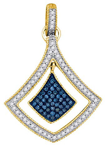 Dazzlingrock Collection 0,26 Karat (Ctw) 1/4 Karat Dia Miro-Pave Anhänger 10 Karat Gelbgold