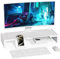 OImaster Soporte elevador para monitor, ajustable y plegable, blanco, acrílico y plástico ABS, soporte para monitor de computadora