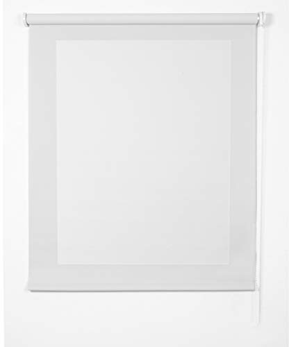 STOR PLANET | Estores Screen, Estor Térmico Aislante Frío y Calor, Estor Cocina, Salón... Estores Enrollables para Ventanas Grandes (hasta 200cm) y Puertas (hasta 250cm de Alto) | Blanco, 100x180cm