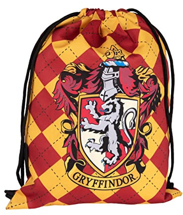 Harry Potter Turnbeutel - Gryffindor Sportbeutel Rucksack Stoffrucksack mit Kordelzug Rot/Gelb