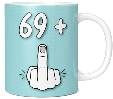 Mug Monster - 70th Birthday Mug, I Am 69 + 1, Gift for 70 Year Old, Novelty Cup - Ceramic Coffee Beaker/Cup, Gift for Men or Women, Extra Large and Giant Available, 11oz White