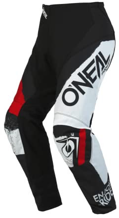 O'NEAL | Motocross-Hose | MTB Enduro MX | Bequeme lockere Passform für maximale Bewegungsfreiheit, Bündchenlose Hosenbeine | Element Pants Shocker V.23 | Erwachsene | Schwarz Rot | Größe 34/50