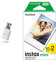 instax mini LINK2 mini film format portable smartphone instant photo printer, multiple templates, Clay White & Fujifilm mini instant film White Border, 20 shot Pack