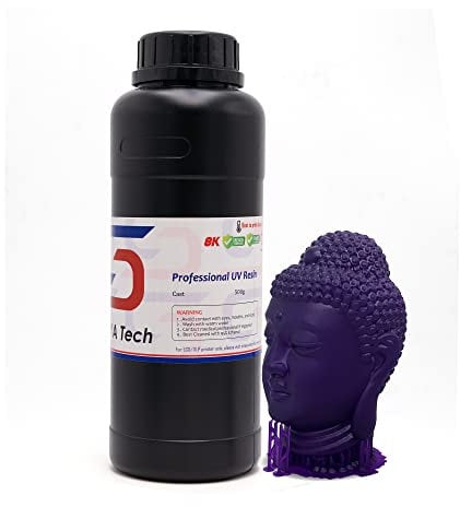 Siraya Tech Cast 3D-Druckerharz Gießbar LCD UV-härtendes Harz Einfach zu Drucken und Verwenden Hohe Auflösung 405nm Fotopolymerharz zur Herstellung von Schmuck und Metallteilen (Violett, 500g)